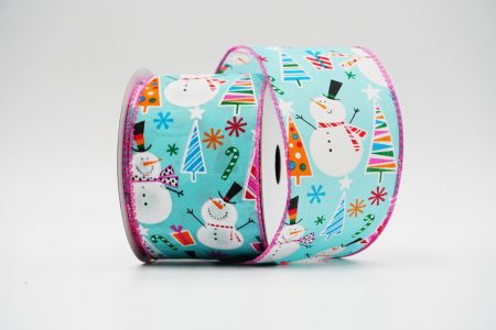 Snowman Party Wired Ribbon _KF6782GC-12-218_Blue